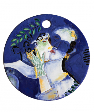Cheese plate `ManeTiles` decorative, ceramic №36