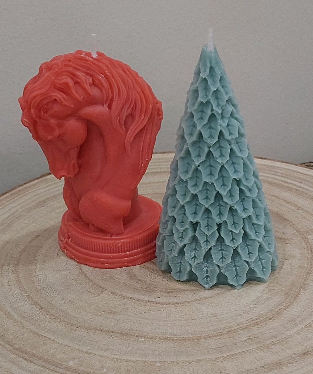 Candle «Blue Moon» Horse + Christmas Tree