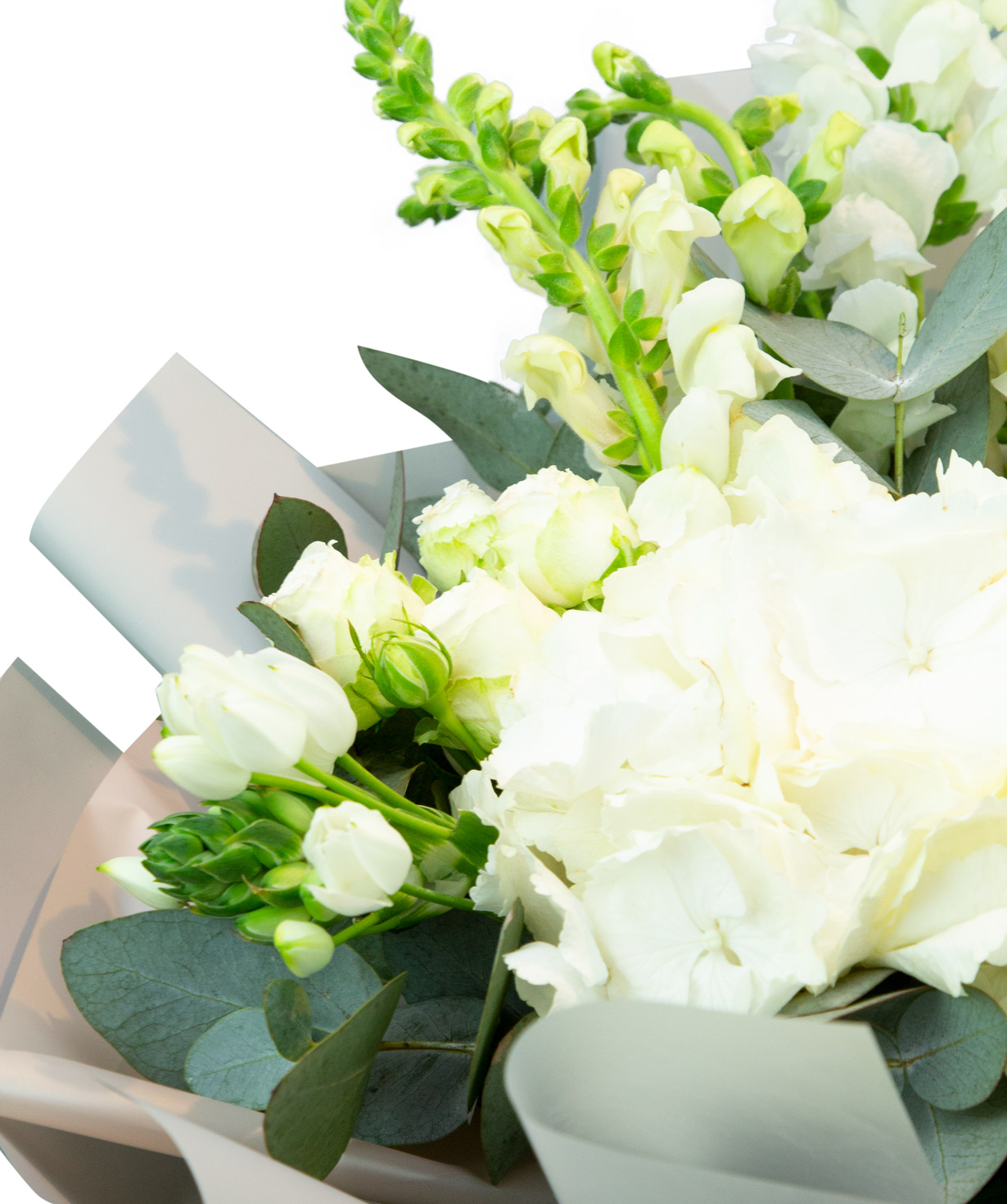 Bouquet ''Genneville'' with antirrhinums and hydrangea