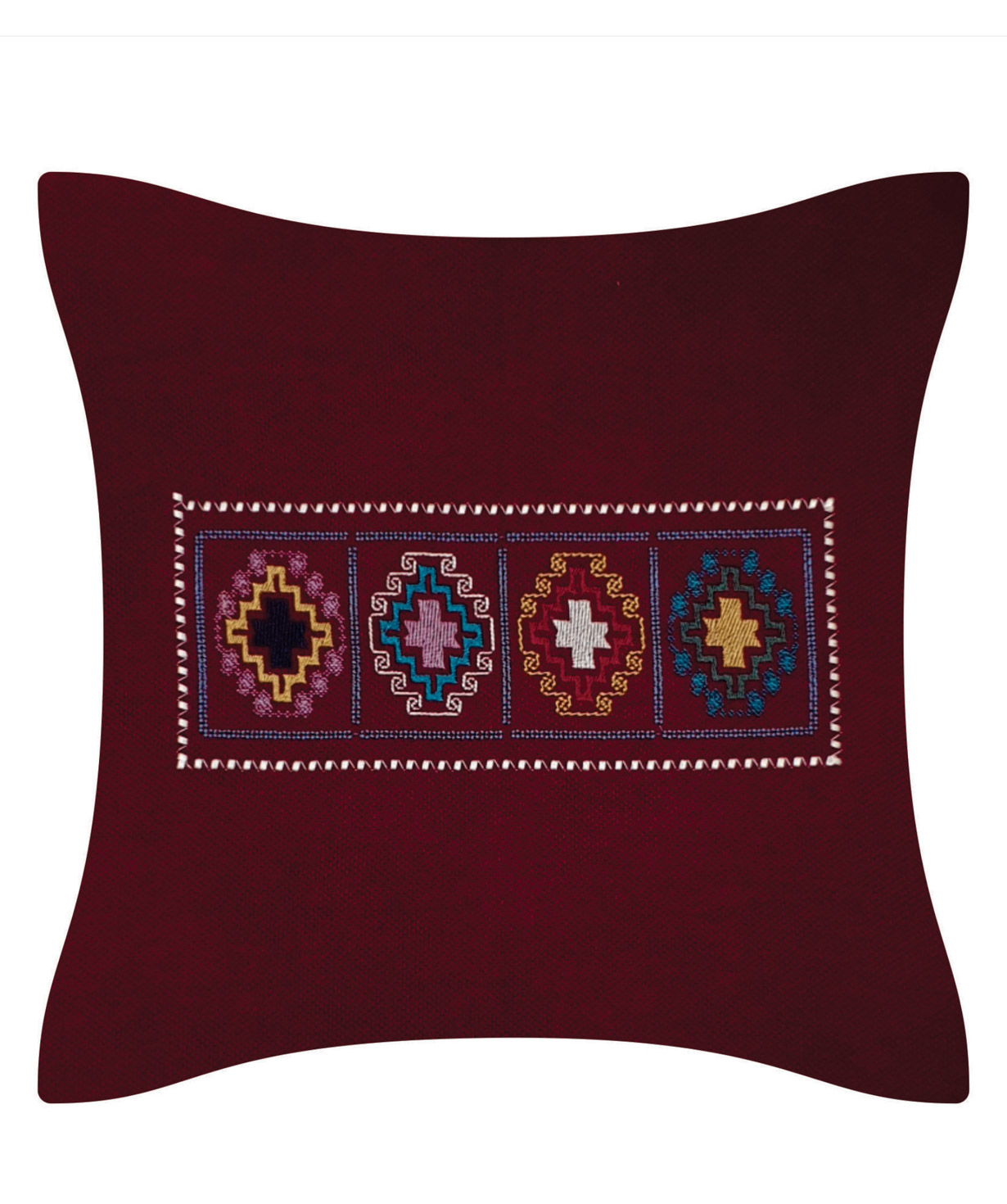 Pillow `Miskaryan heritage` embroidered with Armenian ornament №26