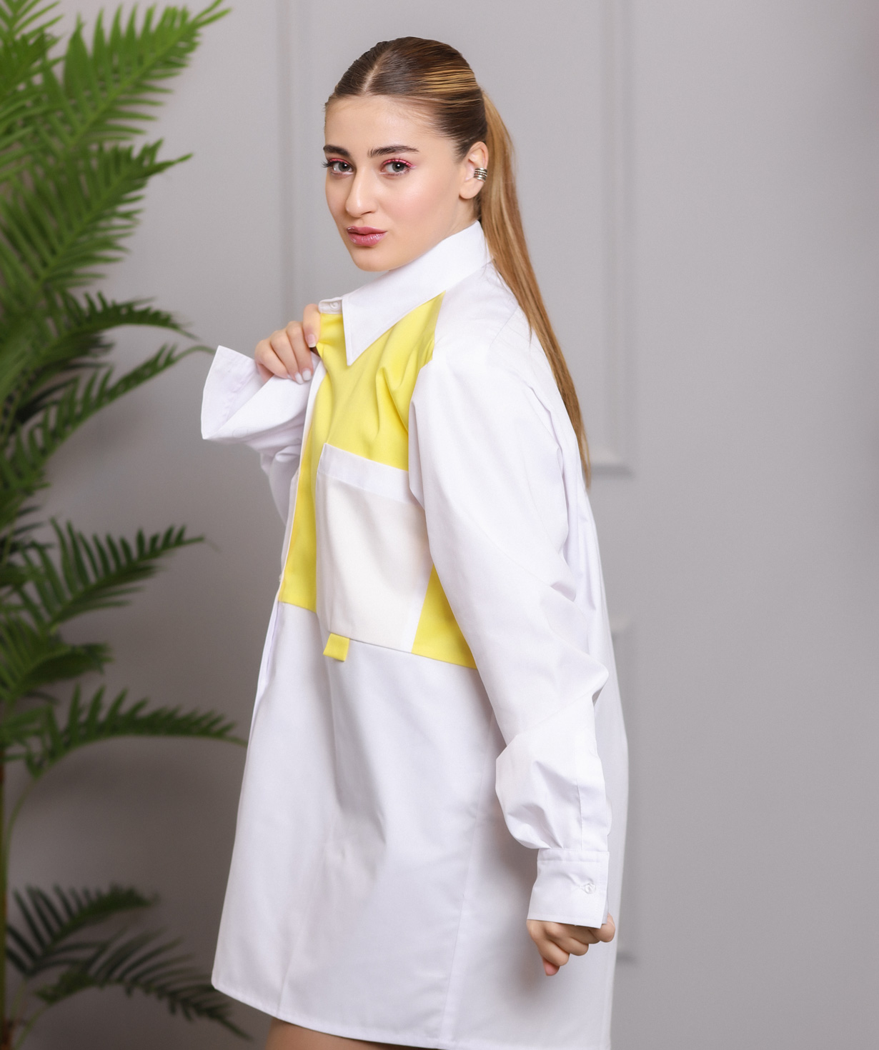 Рубашка «Хачатрян» бело-жёлтая №2