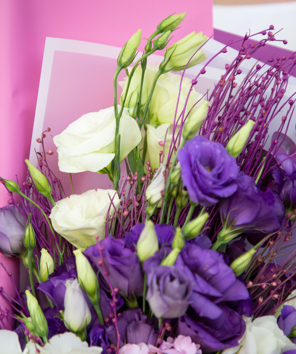 Bouquet ''San Luca'' with hortensia and lisianthus