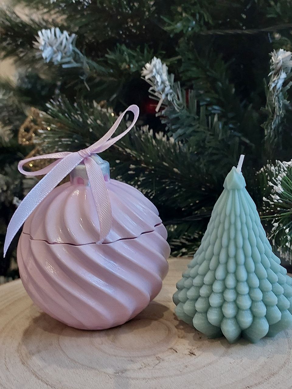 Մոմ «Blue Moon» Տոնածառի խաղալիք + Տոնածառ