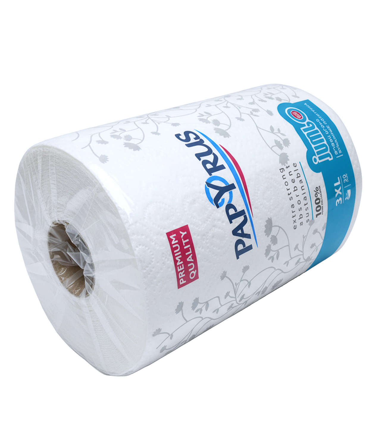 Большой рулон бумажных полотенец, 3 слоя, 30 метров