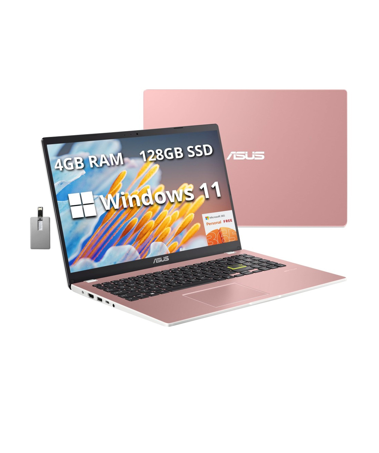 Laptop Asus VivoBook L510KA (4GB, 128GB SSD, Intel N6000, 15.6` 1920x1080, pink)