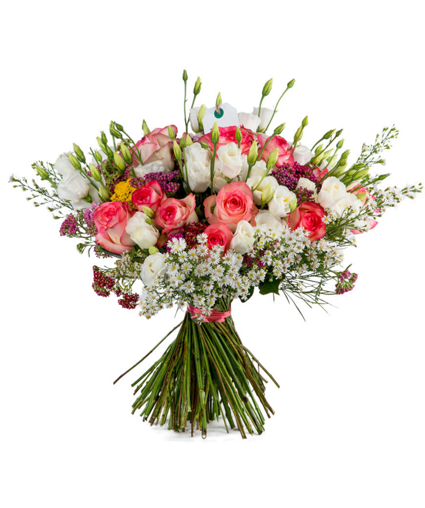 Bouquet `Namur` with jumelia, montecasino and lizianthus