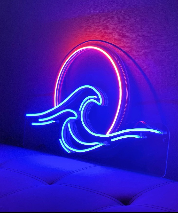 Neon light «ANeon» Wave, 57 x 30 cm