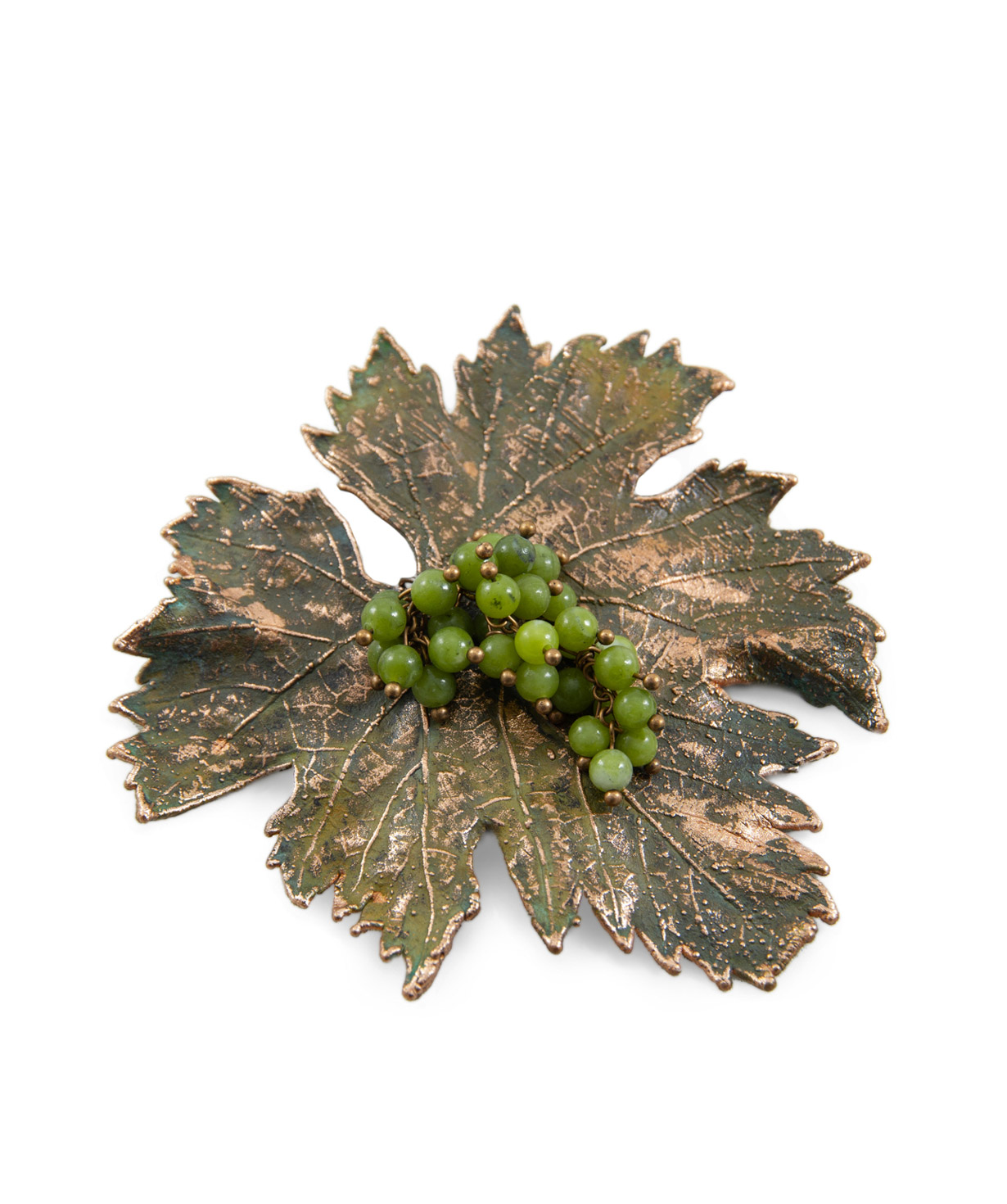 Брошь «CopperRight» лист винограда