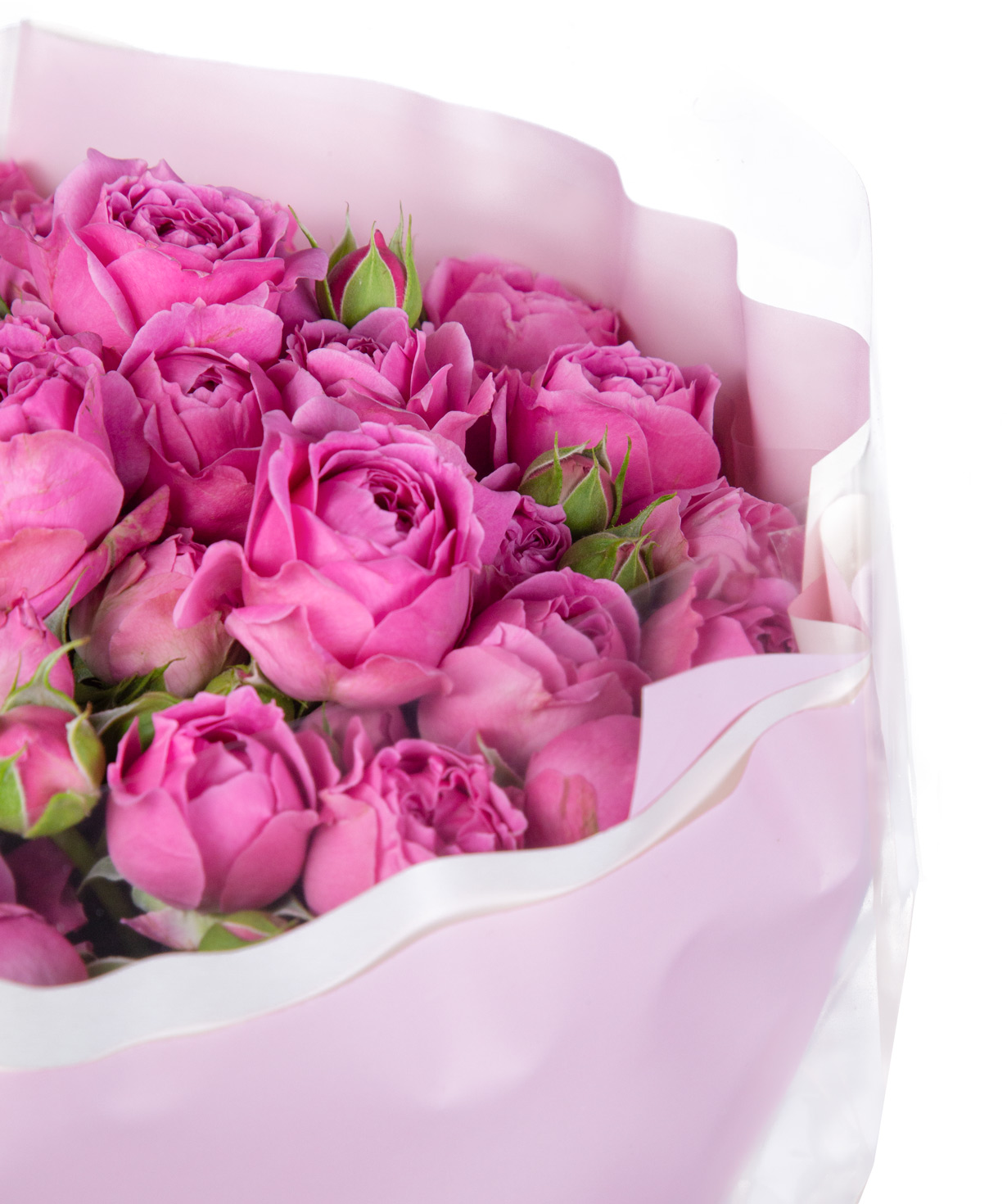 Букет `Seren` с кустом пионовидных роз