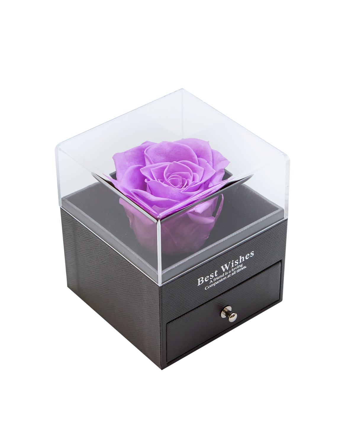 Роза ''EM Flowers'' фиолетовая вечная с конфетами