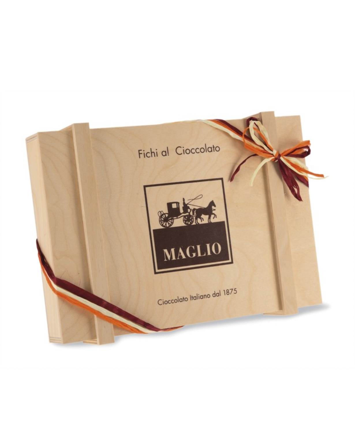 Կոնֆետներ «Maglio Fichi Al Cioccolato» շոկոլադե, փայտե տուփով