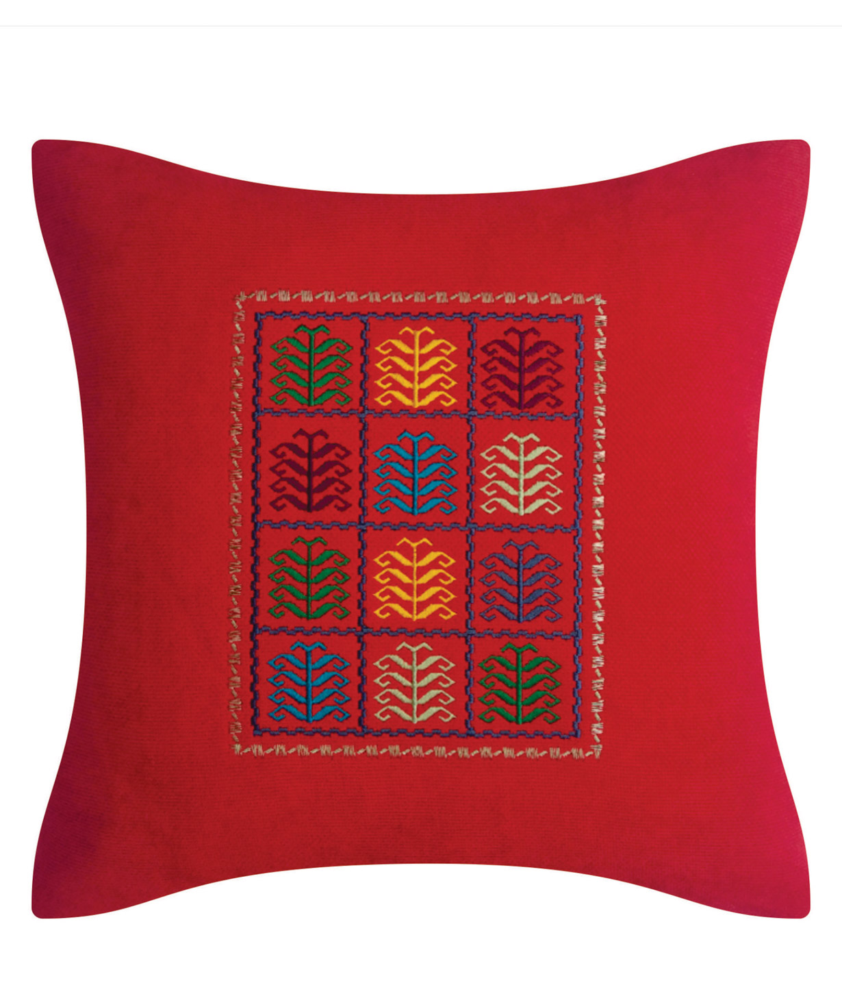 Pillow `Miskaryan heritage` embroidered with Armenian ornament №34