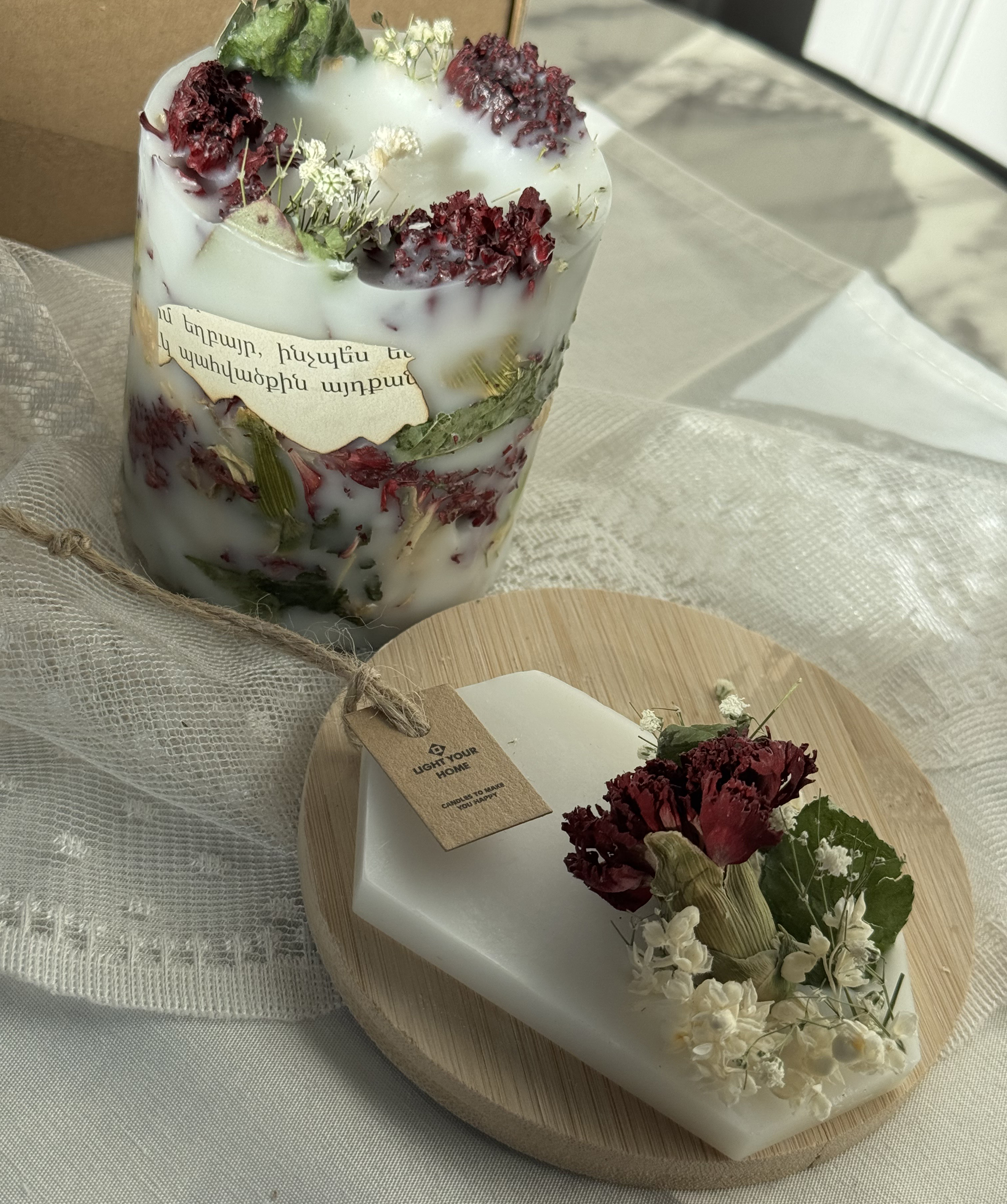 Candle «Light Your Home» Floral №3036 purple