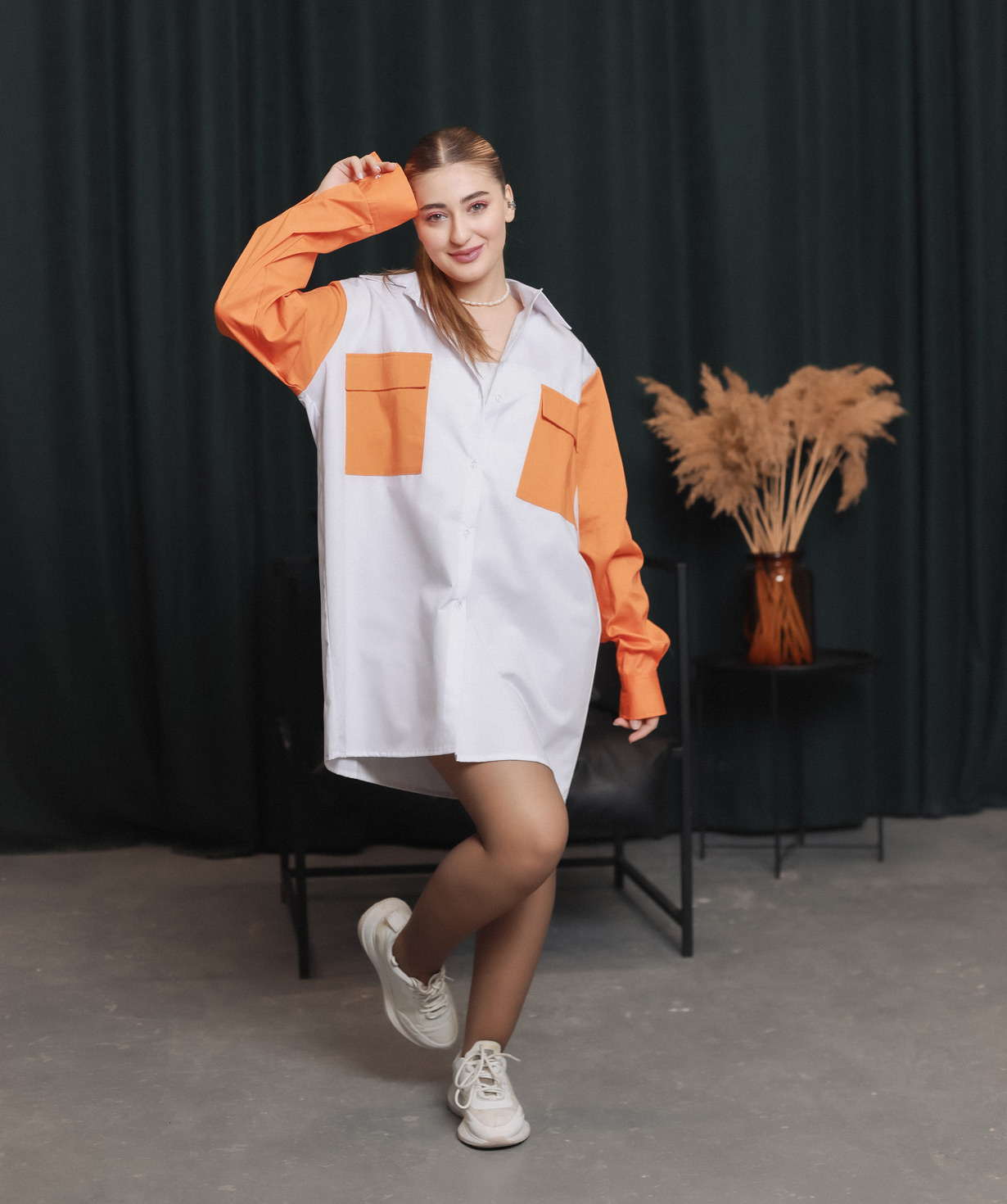Shirt «Khachatryan» white-orange №2