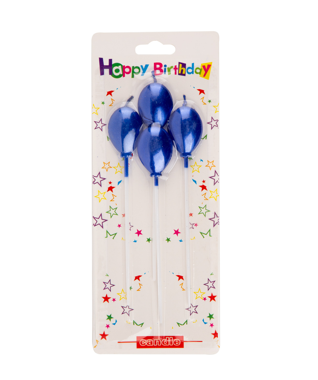 Candle in the form of a balloon, multicolored 4 pieces