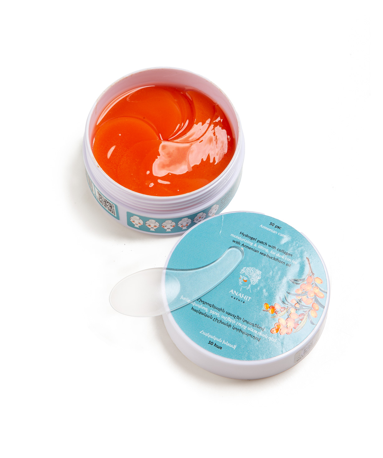 Hydrogel patches «Anahit» with sea buckthorn seed oil, 50 pcs