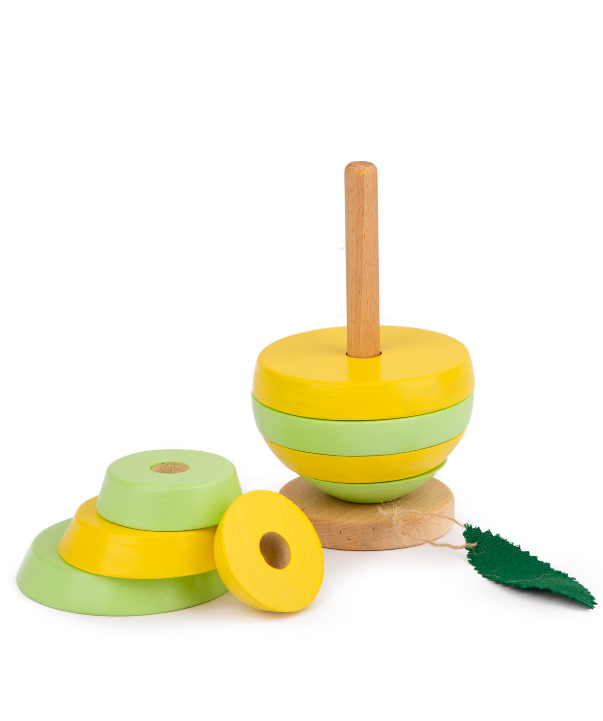 Toy `I'm wooden toys` tower, pear