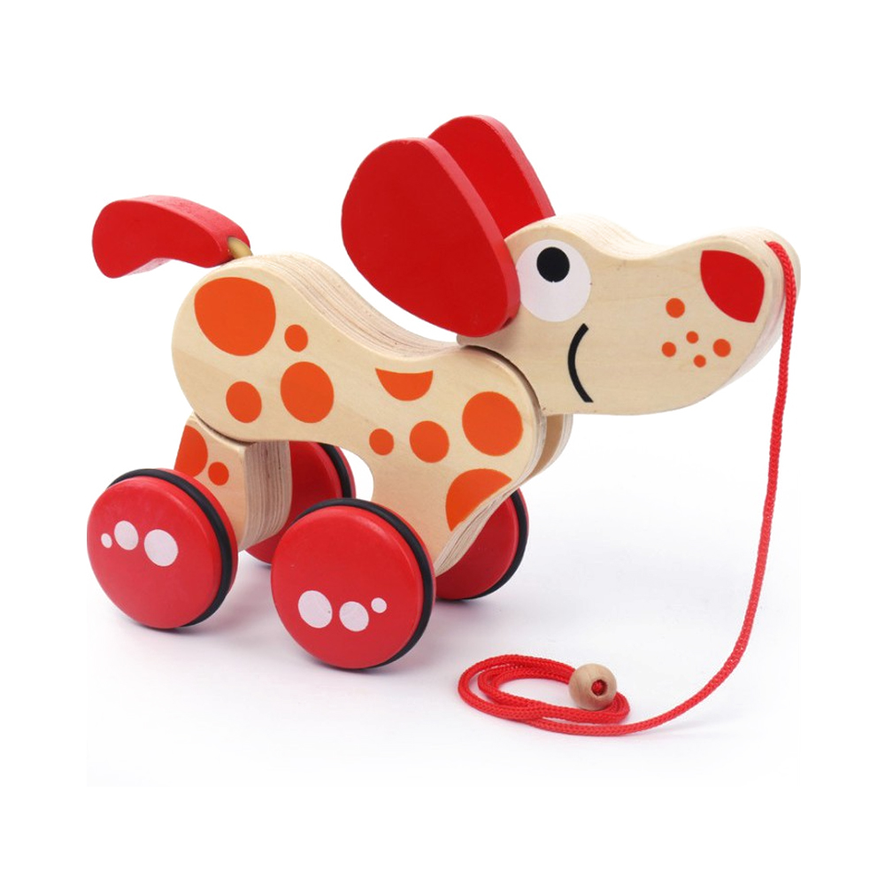 Wooden Dog with wheels