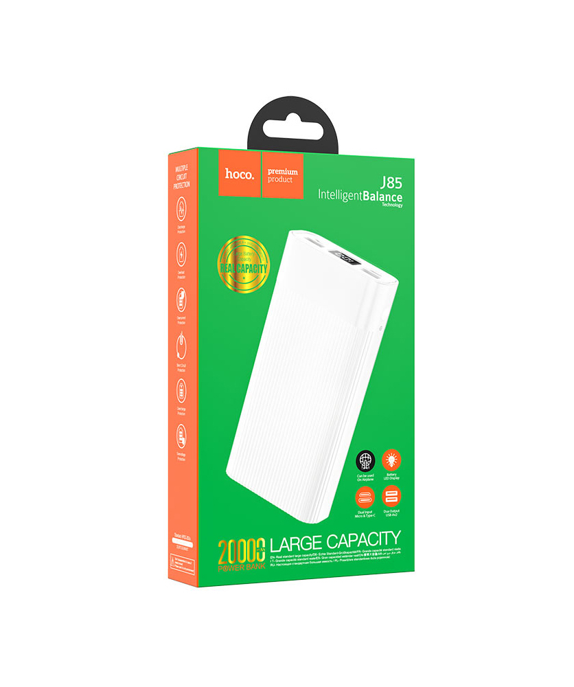 Внешний аккумулятор ''HOCO J85'' 20000 mAh, белый