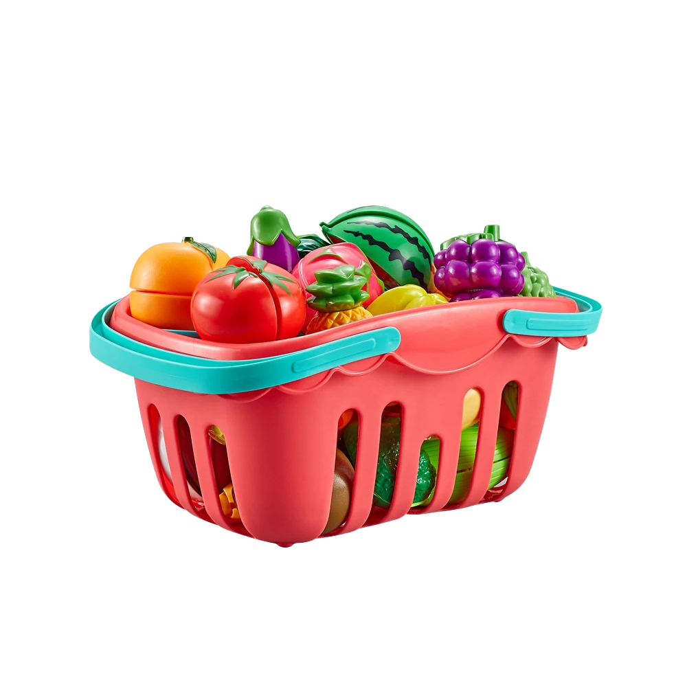 Sliced ​​fruit and vegetables in a basket