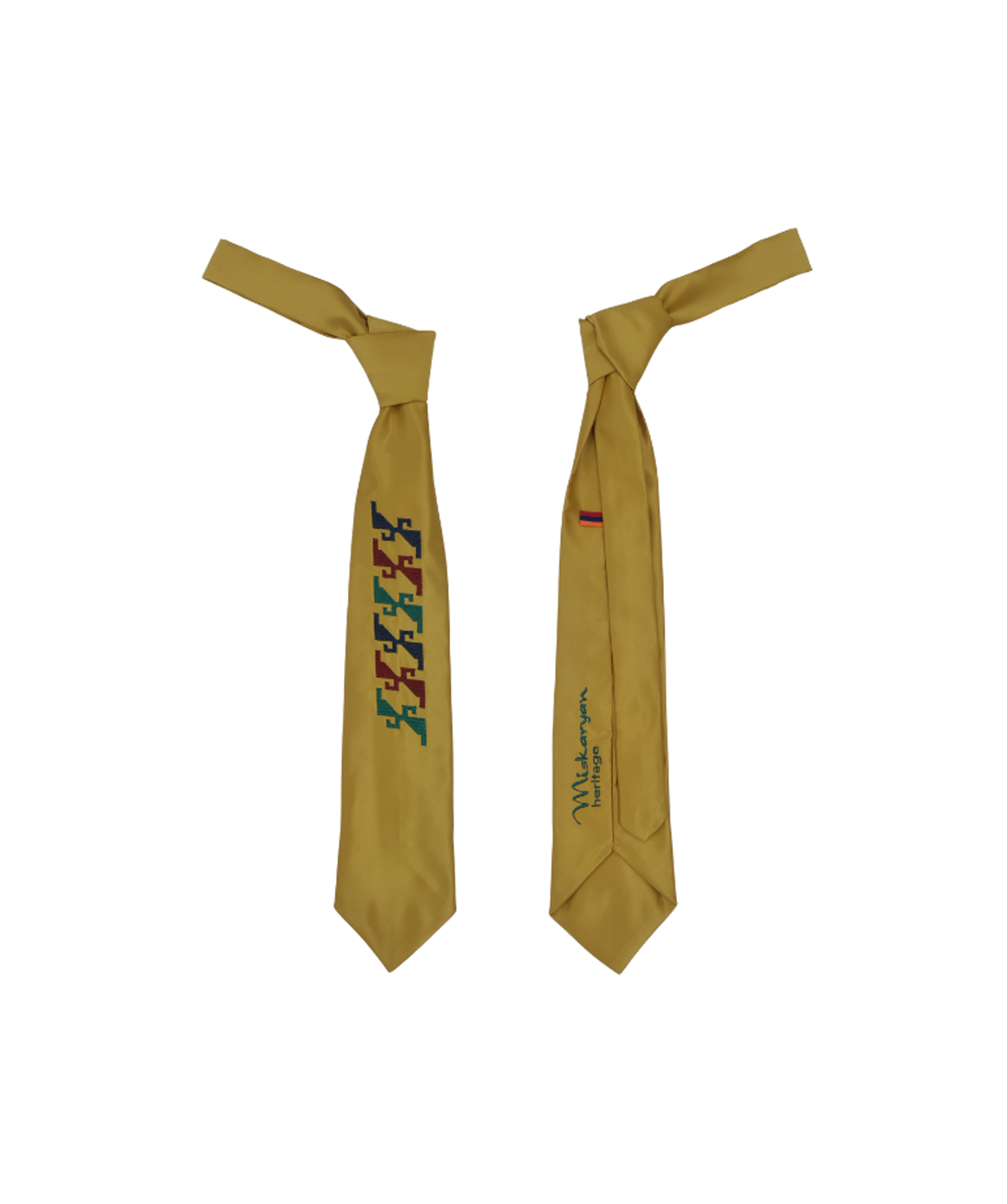 Embroidered tie «Miskaryan Heritage» Armenian carpet pattern, 6-6