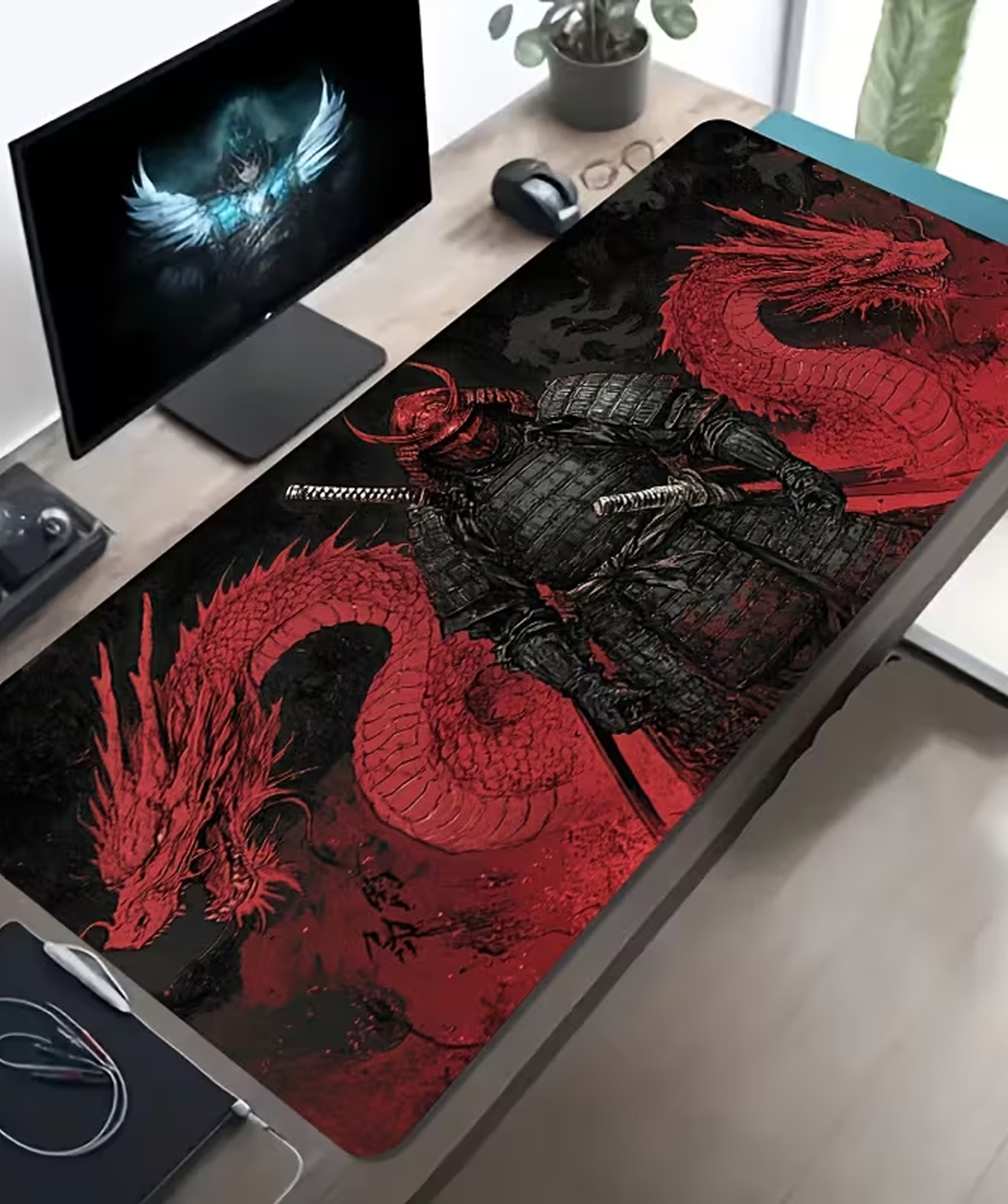 Коврик для мыши «Чёрный самурай» игровой, №405 40x90 cm