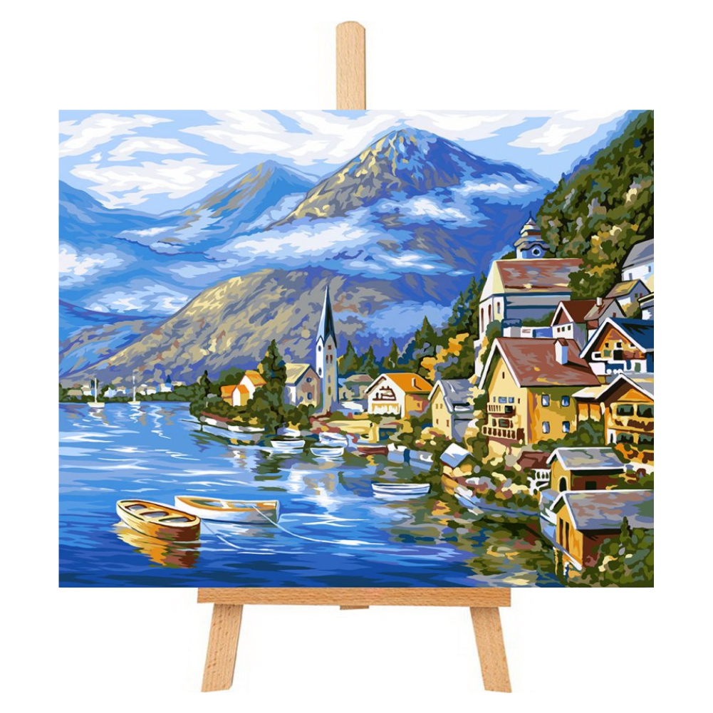 Painting by numbers Austrian landscape