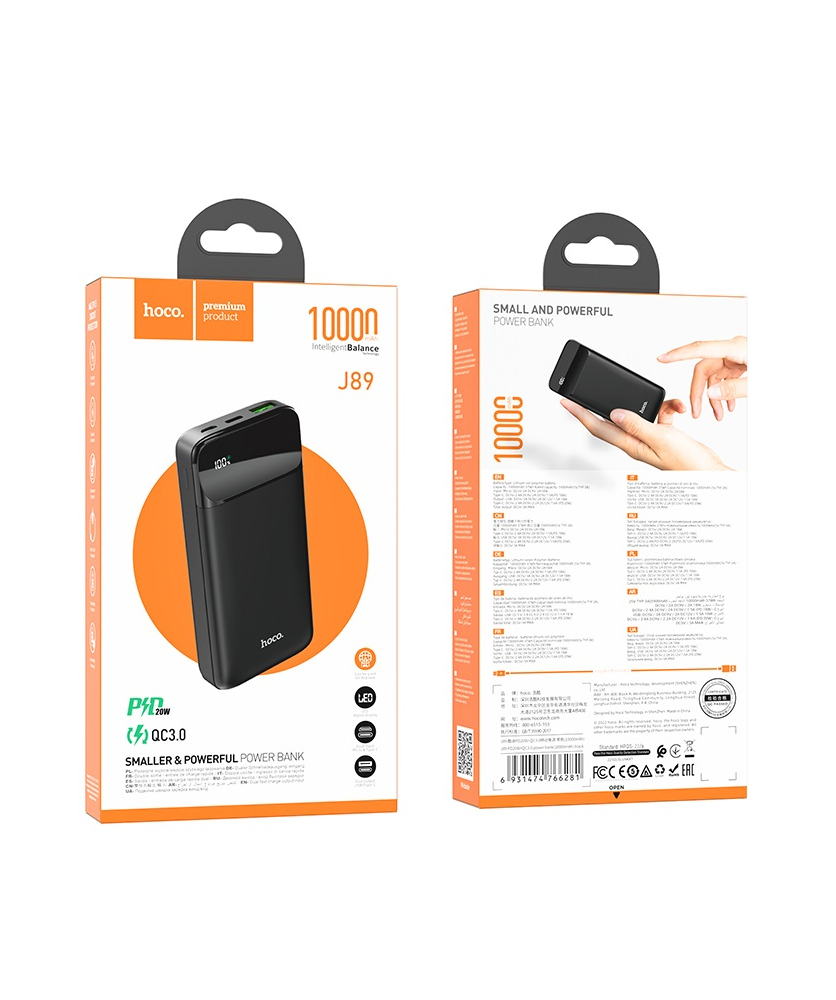 Power bank ''HOCO J89'' 10000 mAh, black