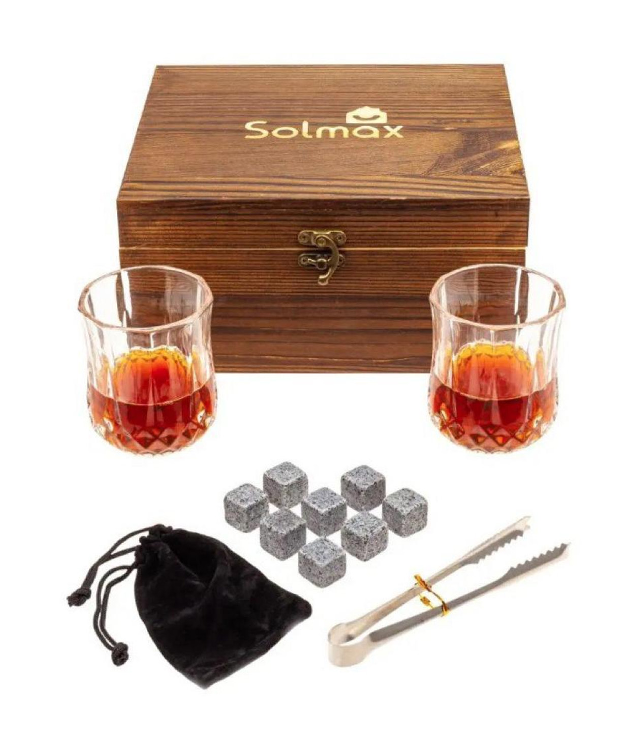 Whiskey set with glasses and cooling stones