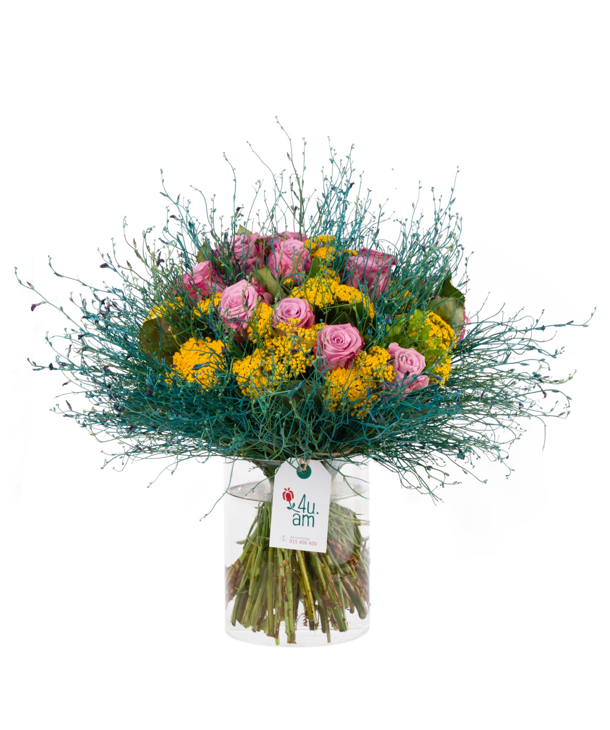 Bouquet `Gainesville` with roses and field flowers