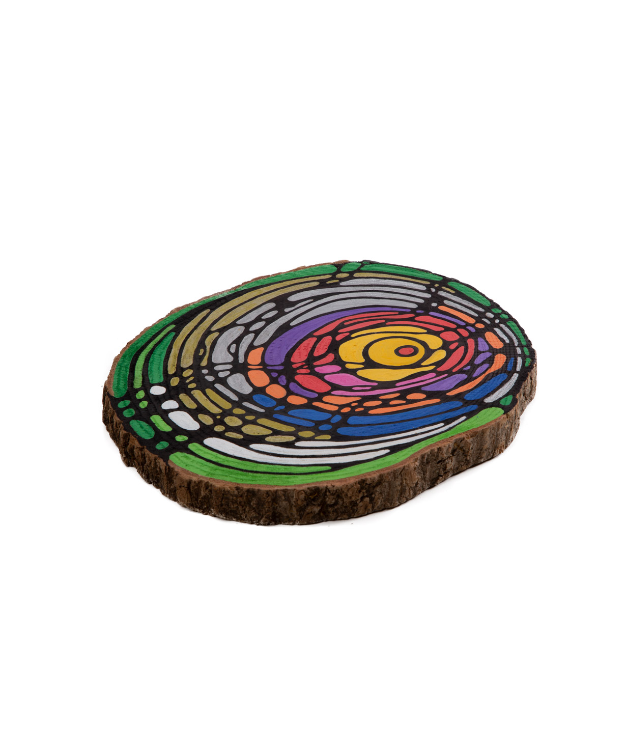 Painting «EM Flowers» Neurographics, on wood, 15 cm