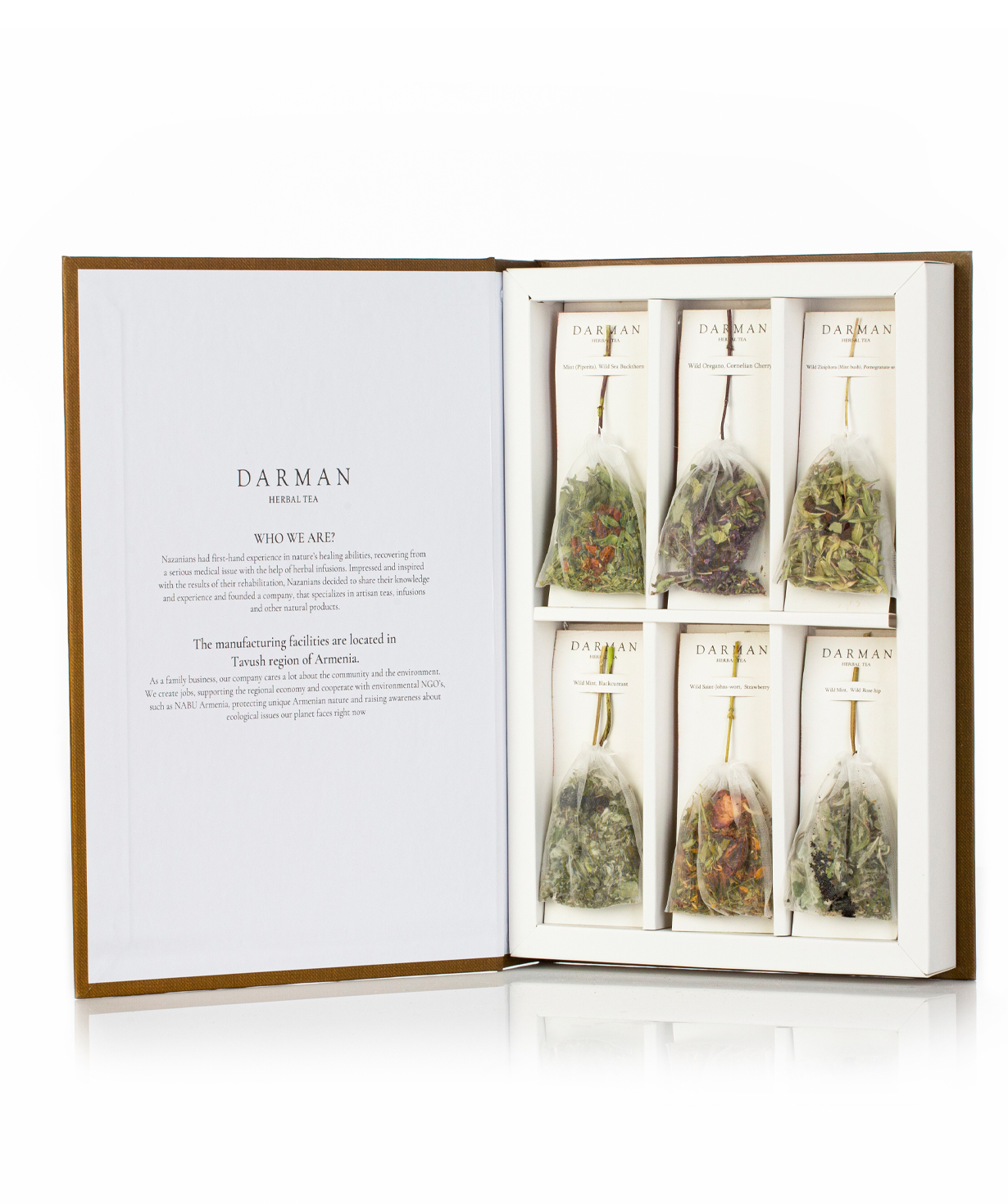 Darman Tea Set, yellow book, 12 tea bags