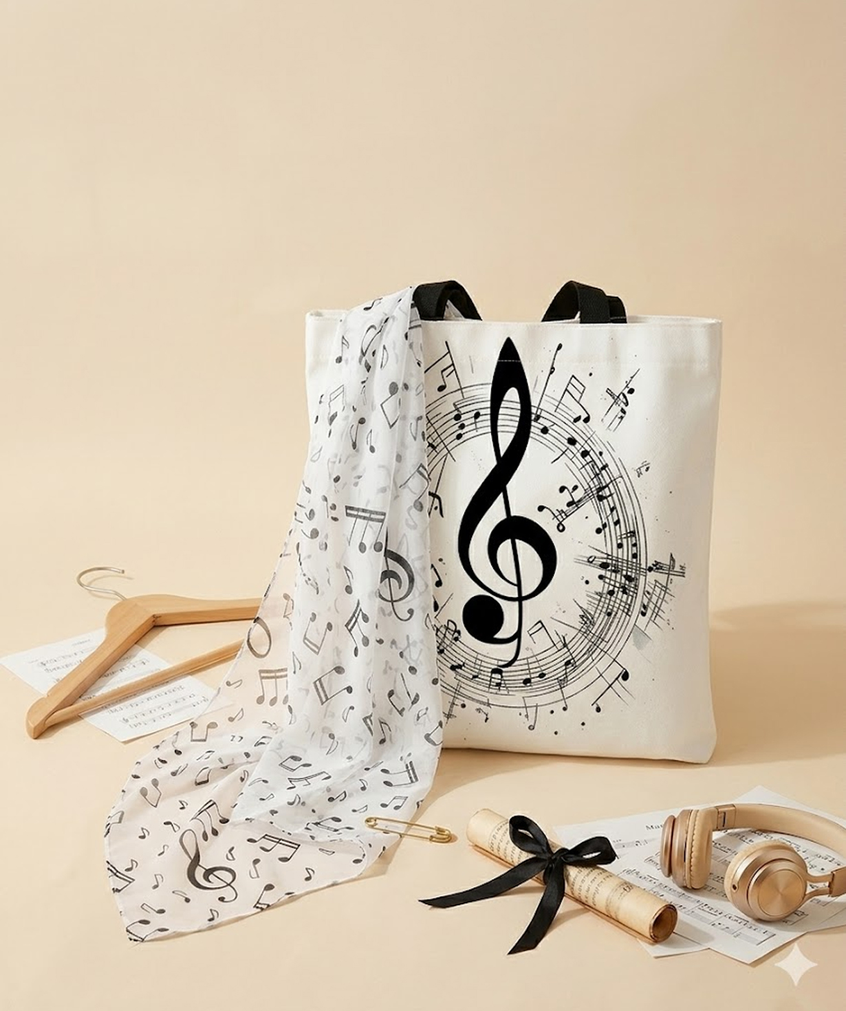 Set `Music` with bag and scarf №34
