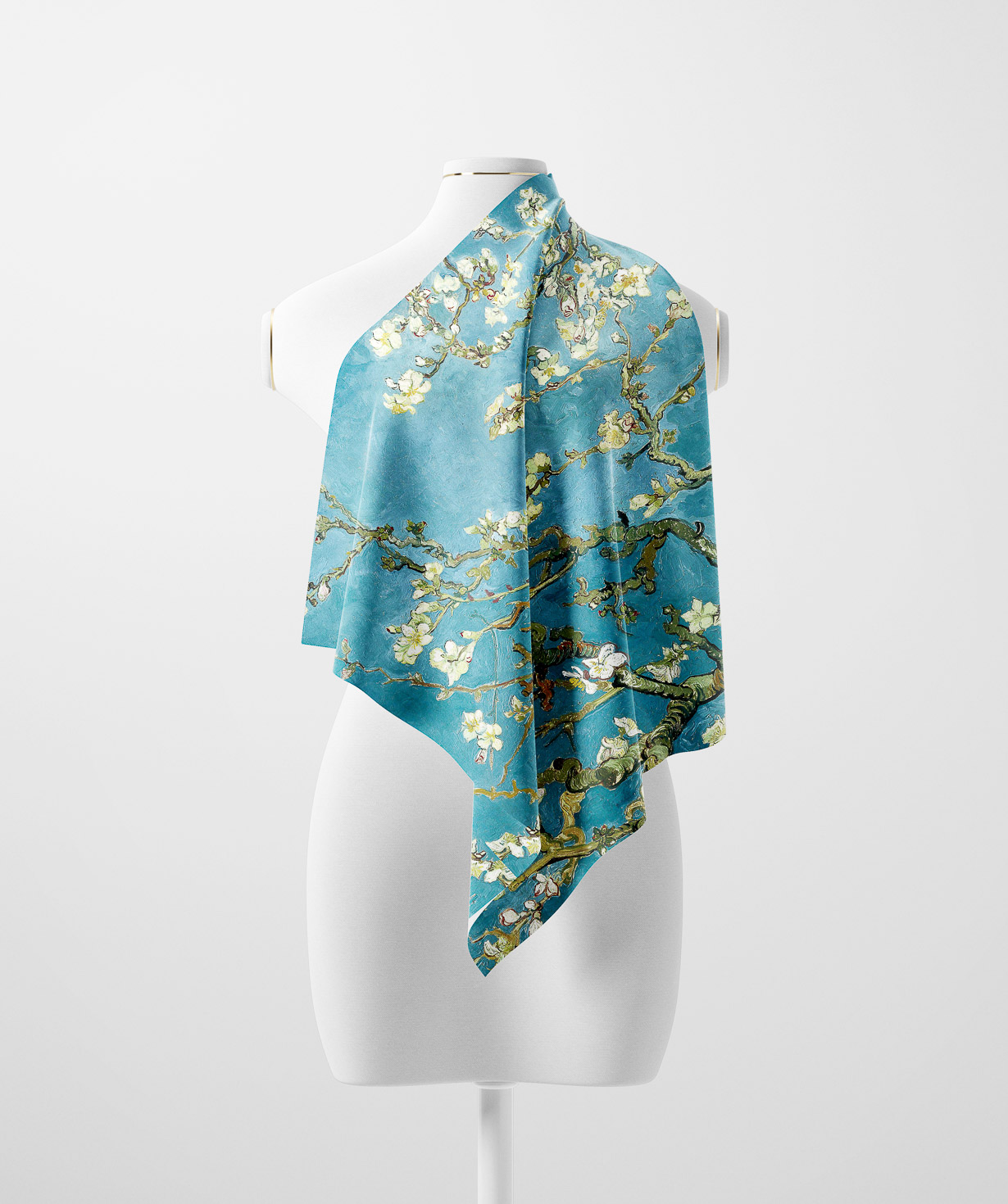 Scarf ''Nuard'' Almond Blossom, Van Gogh, 70 x 70 cm