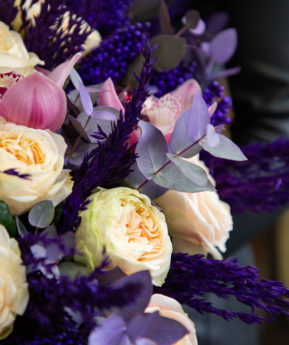 Bouquet ''Davos'' with peony roses and orchids