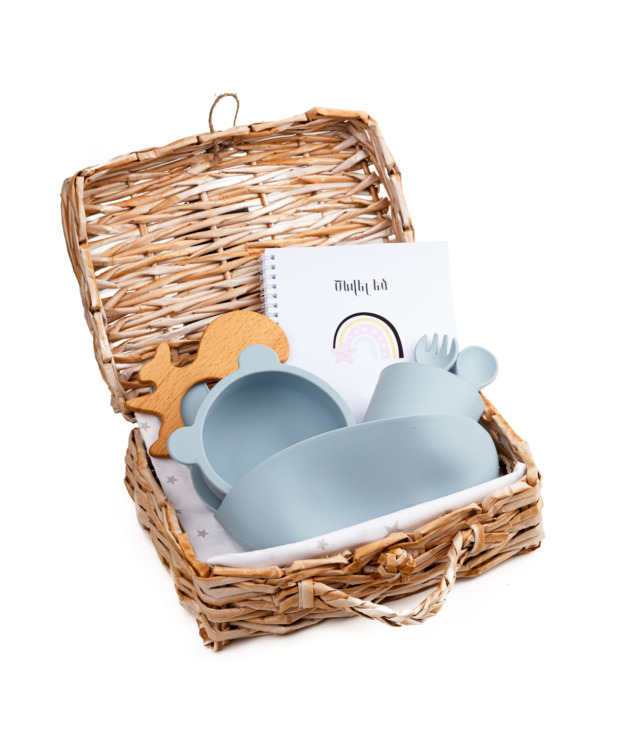 Gift box №173 for newborn with tableware