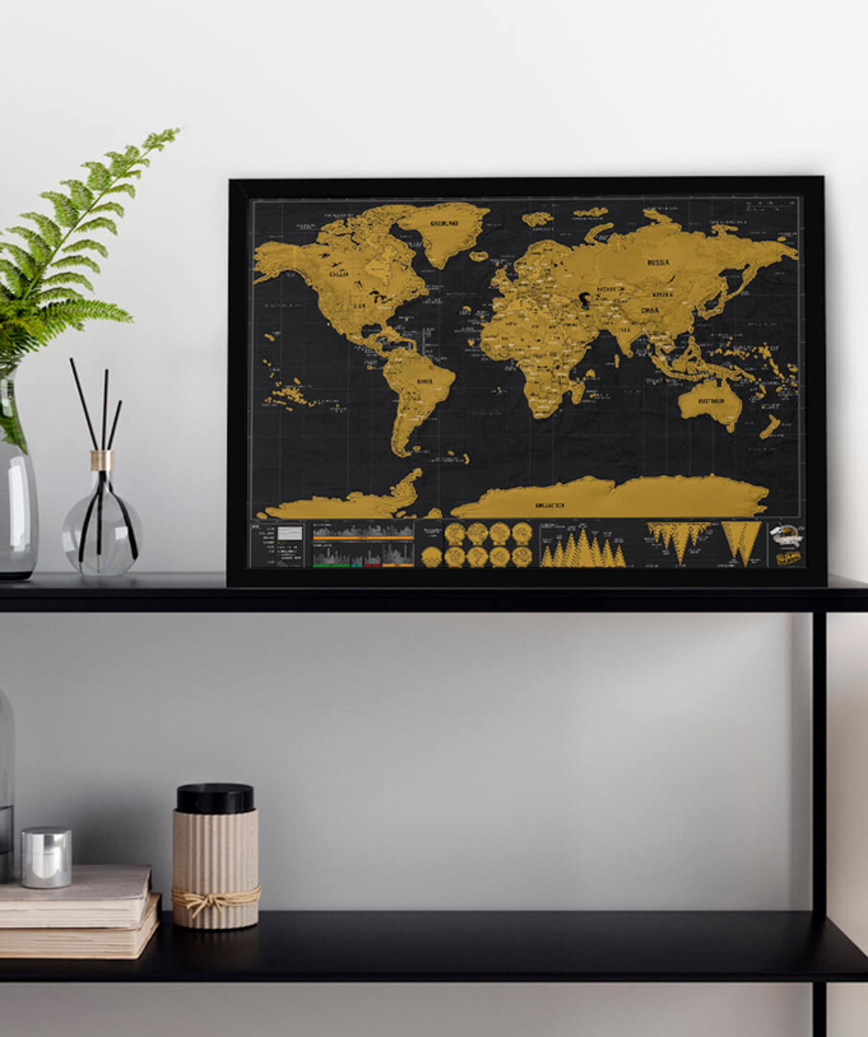Карта мира `Creative Gifts` со стираемой поверхностью №3