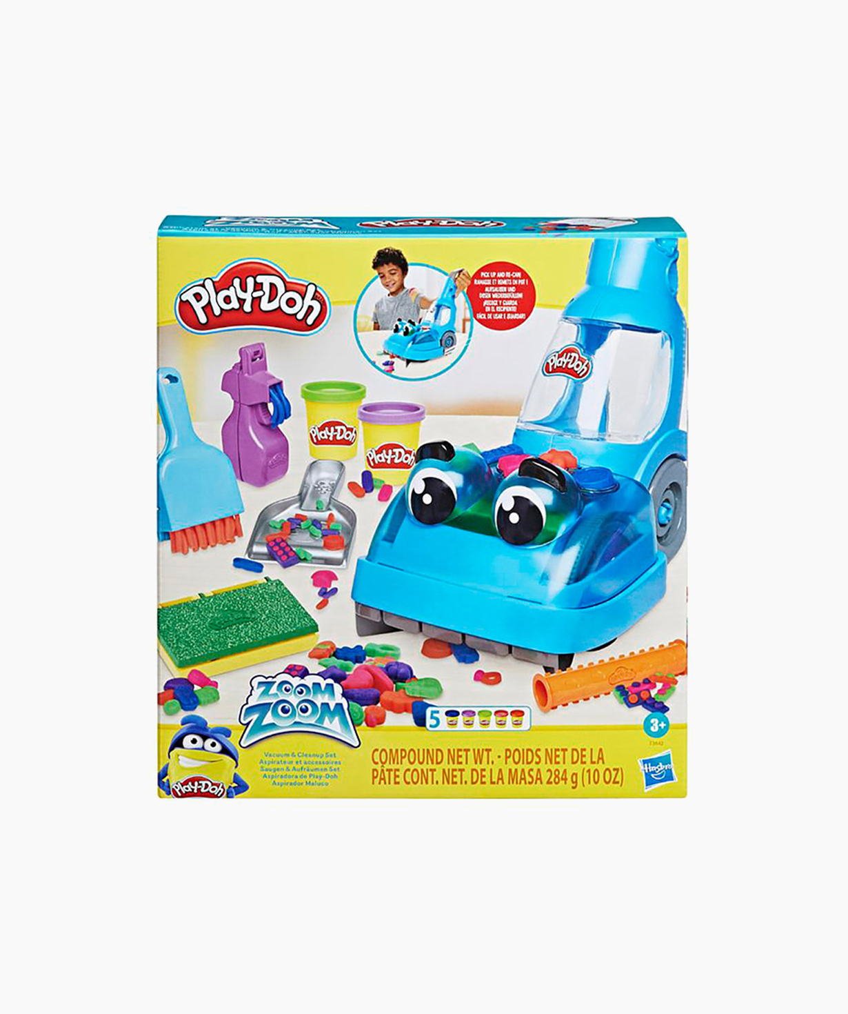 Ծեփամածիկ Play-Doh Hasbro ZOOM ZOOM Vacuum and Cleanup Set