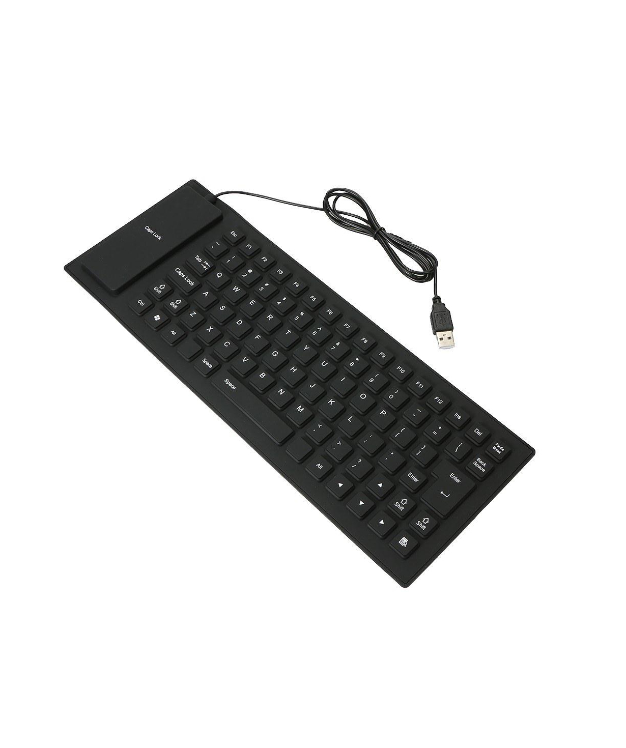 Клавиатура USB FLEXIBLE KEYBOARD черно-белая