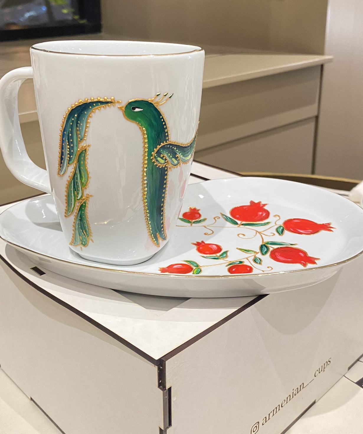 Cup «HAYA» With bird Letters №3