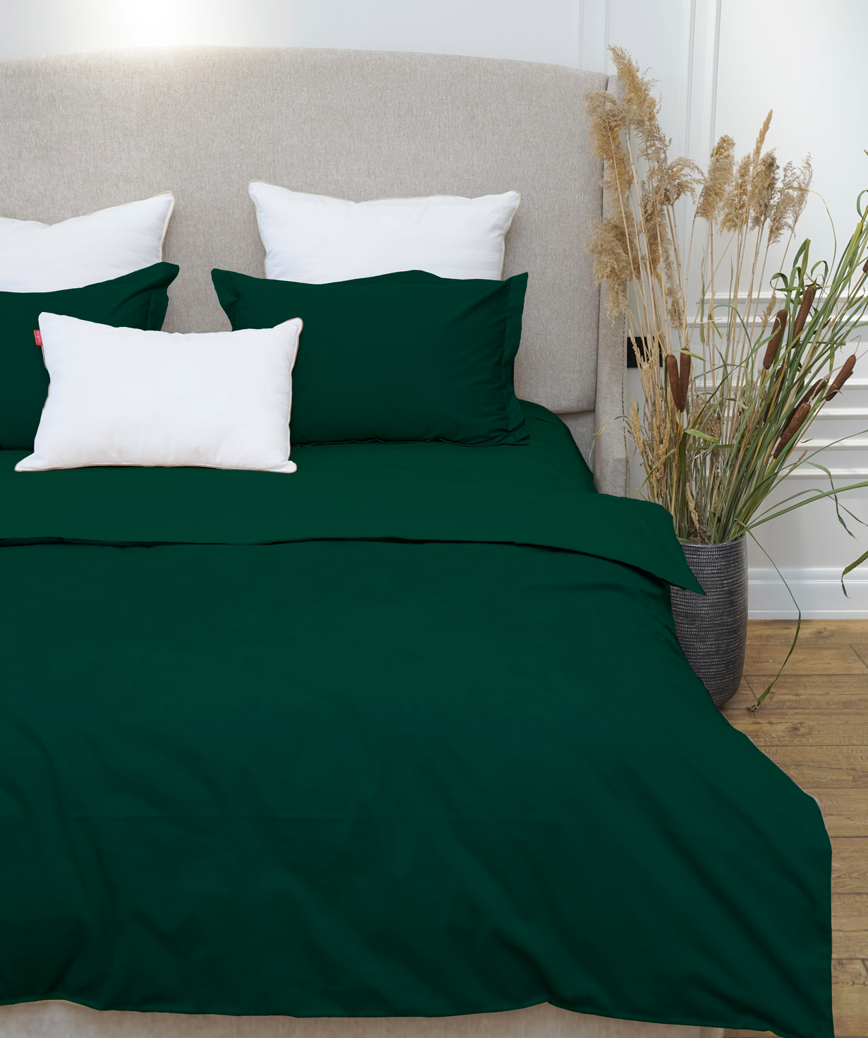 Bedding set «Jasmine Home» euro, dark green