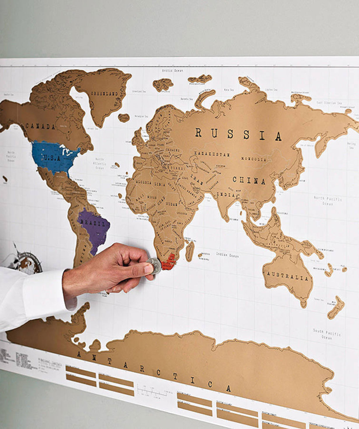 Карта мира `Creative Gifts` со стираемой поверхностью №1