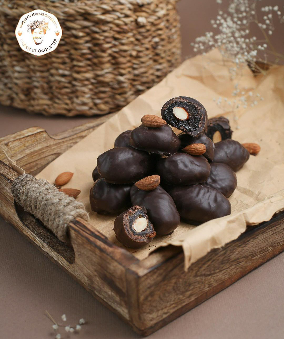 Dried prune `Mark Sevouni` with almond in chocolate 110 g
