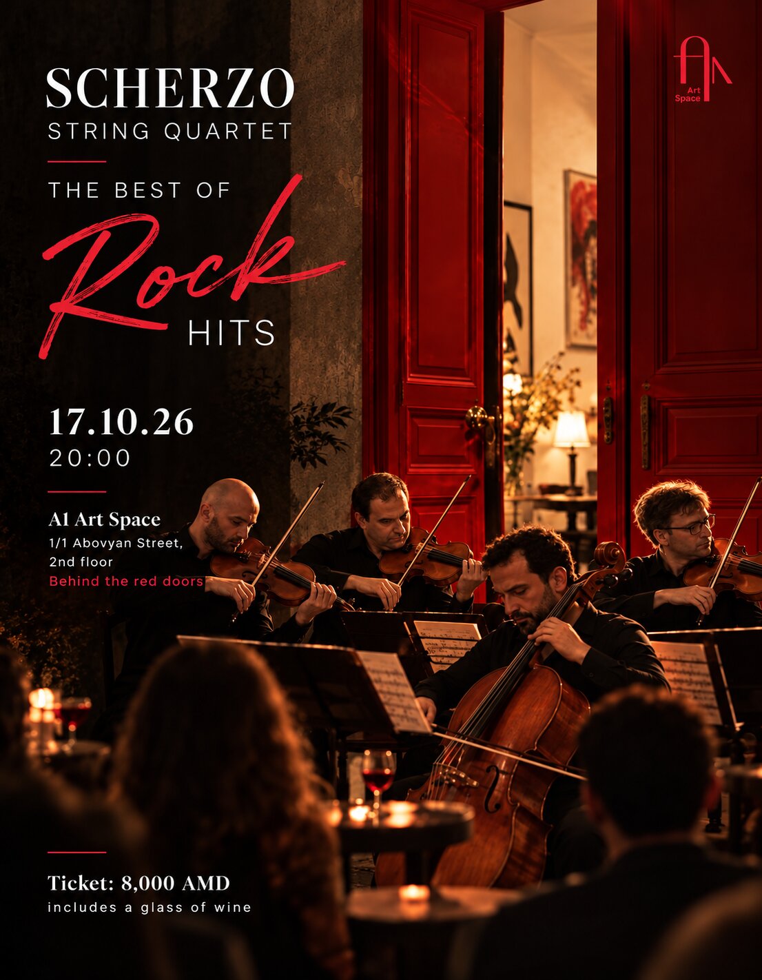 Scherzo String Quartet. The Best of Rock Hits, 2026-10-17 20:00:00, A1 ART SPACE