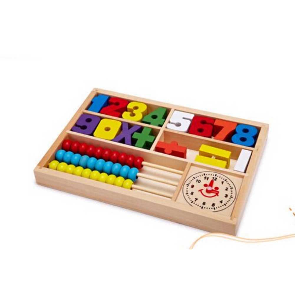 Collection of numbers, educational, wooden