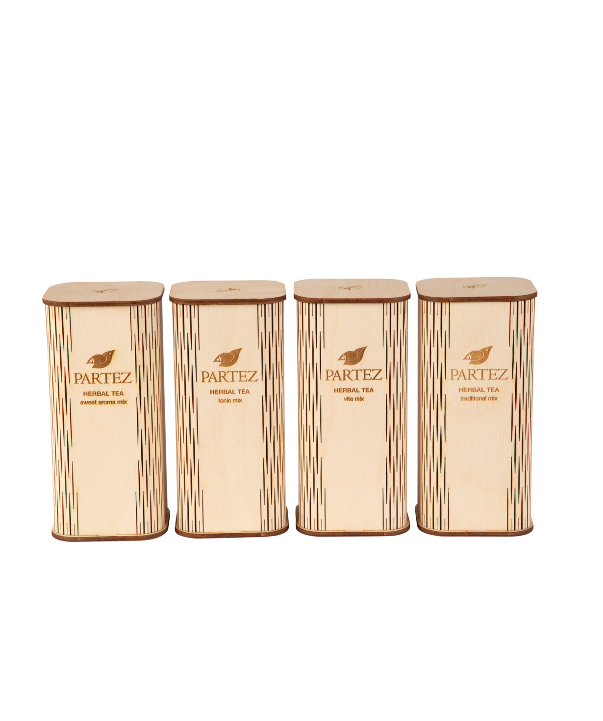 Tea `Partez` in a wooden souvenir box, tonic mix