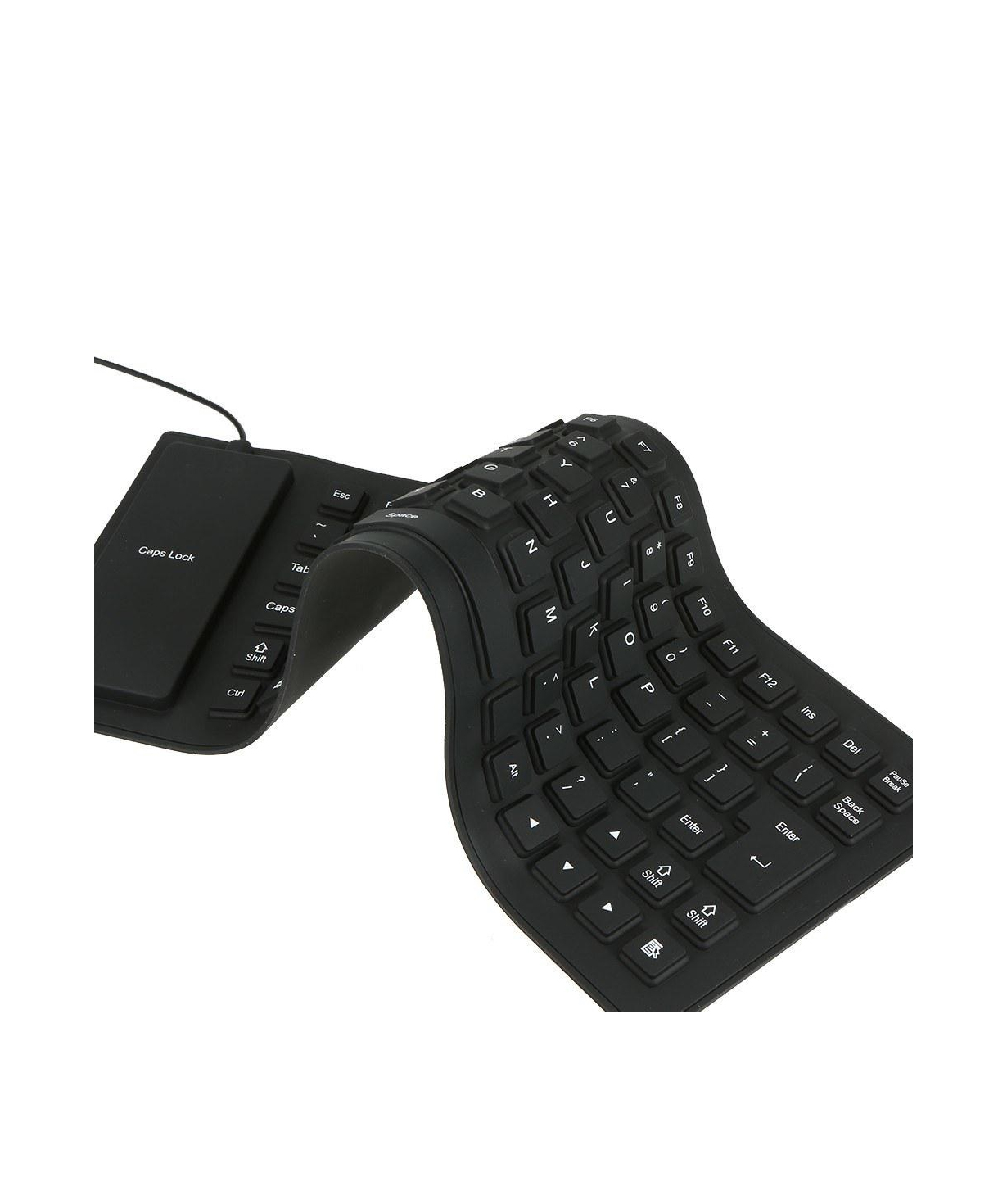 Клавиатура USB FLEXIBLE KEYBOARD черно-белая