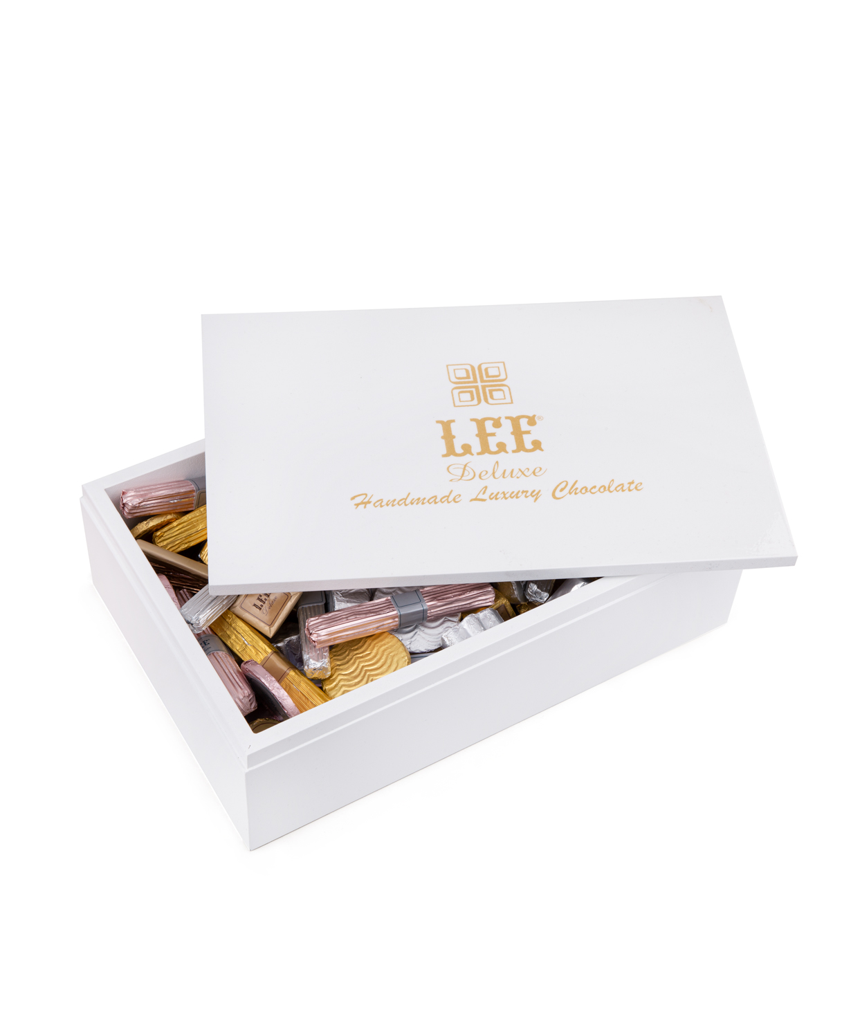 Հավաքածու «Lee Deluxe» փայտե տուփով, սպիտակ