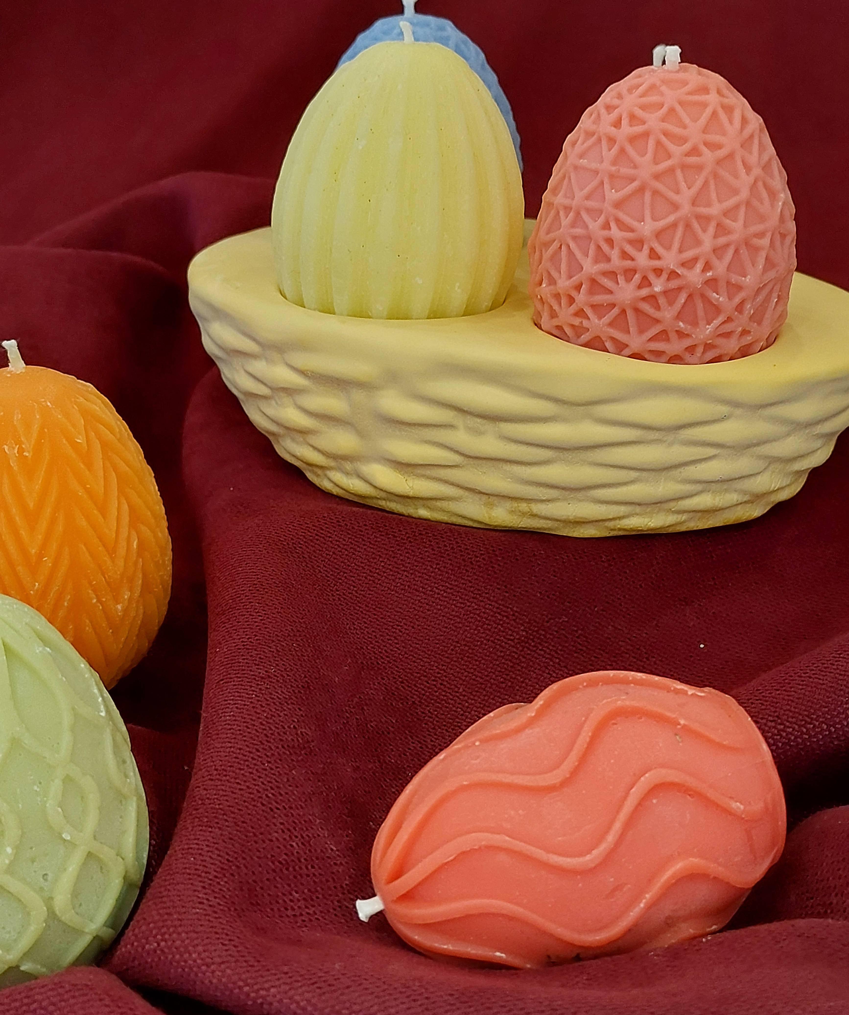 Подарочный набор «Blue Moon» Пасха, 4 свечи Яйца + подставка, ароматизированные