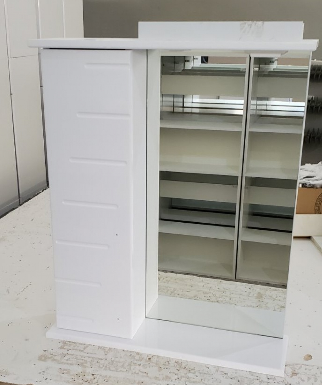 Perla PVC հայելի Diana, Փայլուն սպիտակ, 60x73x17սմ